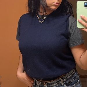 DARK BLUE UNISEX SWEATER VEST